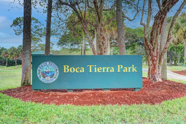 view of community sign