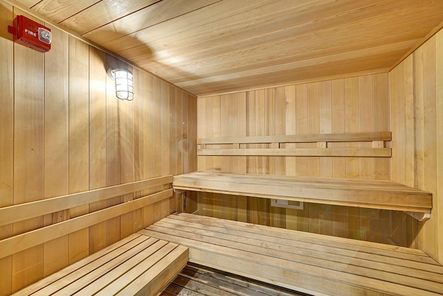 view of sauna