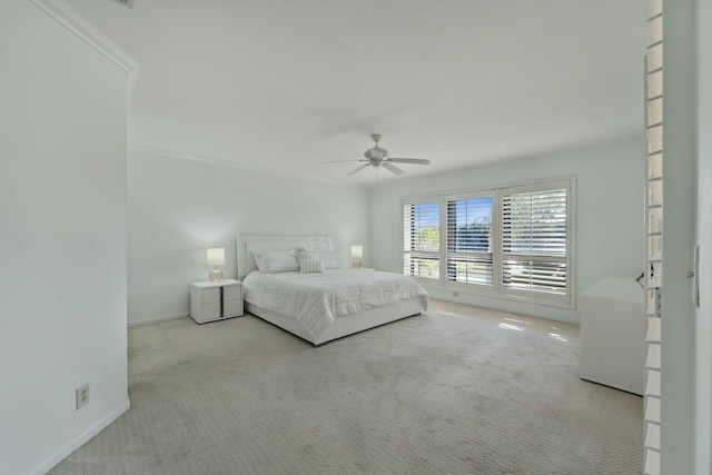 unfurnished bedroom featuring carpet, ornamental molding, and baseboards