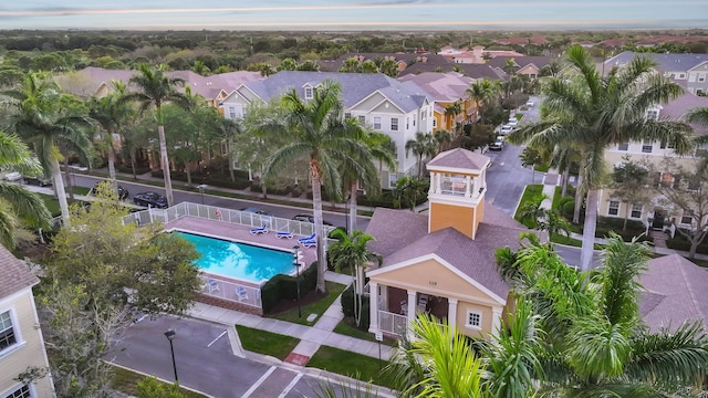 drone / aerial view featuring a residential view