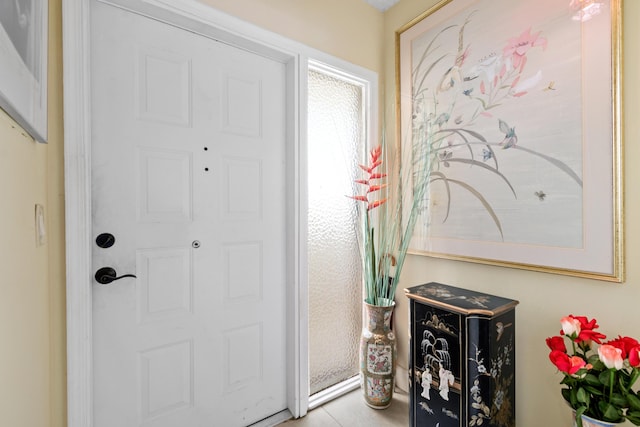 view of tiled foyer