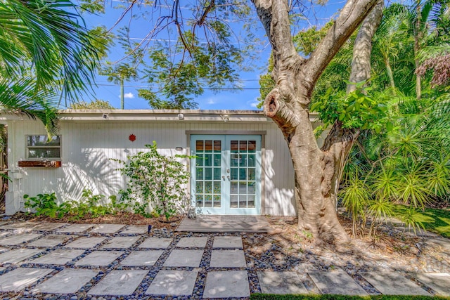 exterior space featuring french doors