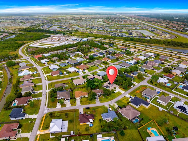 aerial view with a residential view