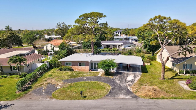 aerial view featuring a residential view