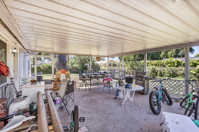 view of patio featuring outdoor dining area and area for grilling