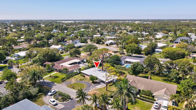 bird's eye view with a residential view