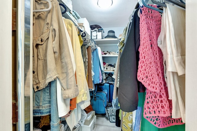 view of walk in closet