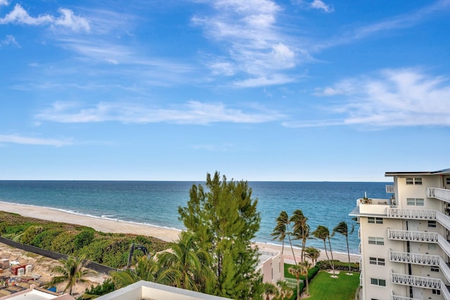 water view with a view of the beach