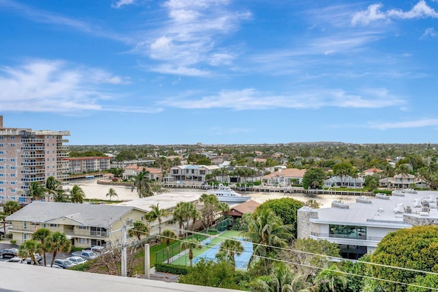 aerial view with a residential view