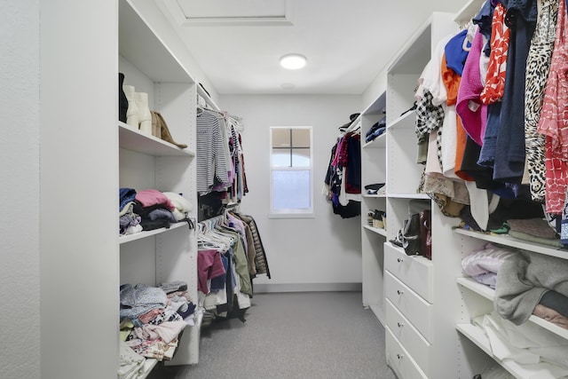 spacious closet with attic access