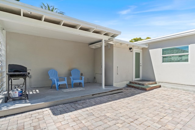 view of patio / terrace with a grill