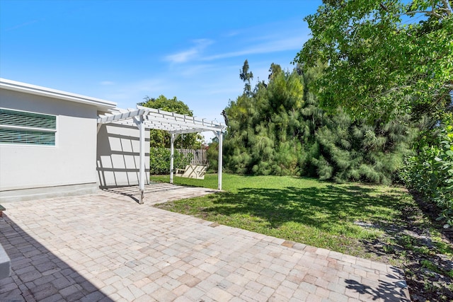 view of patio / terrace featuring a pergola