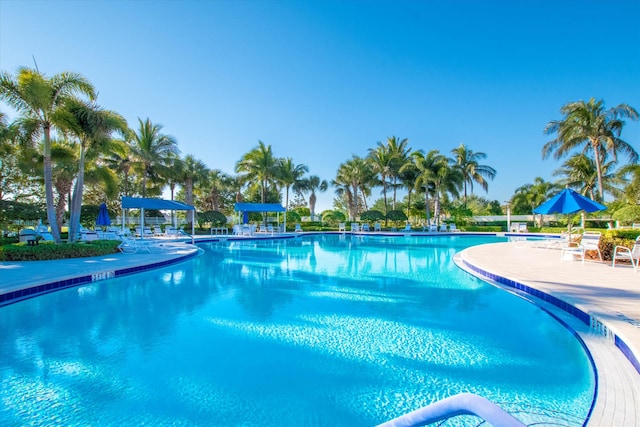 community pool featuring a patio area