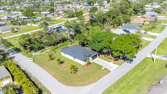 aerial view with a residential view