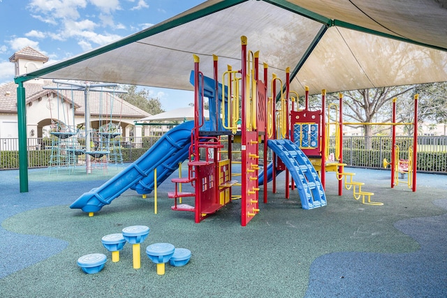 community playground with fence