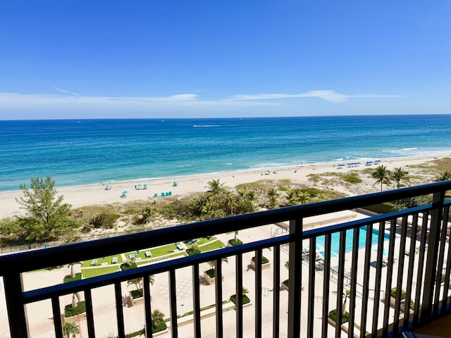 property view of water with a view of the beach