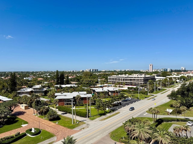 aerial view featuring a city view