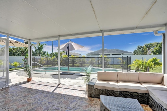 unfurnished sunroom with plenty of natural light