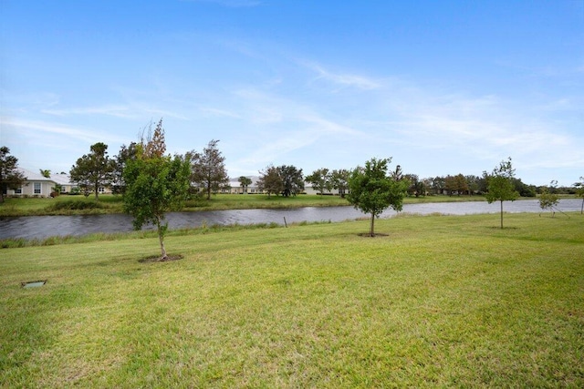 view of yard featuring a water view