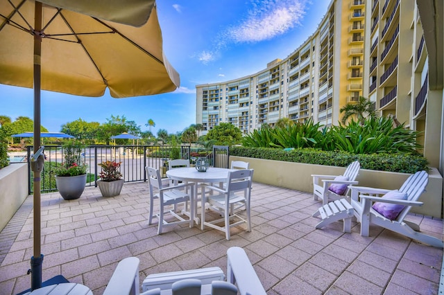 view of patio with outdoor dining area