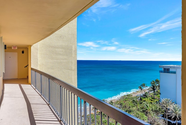 balcony with a water view