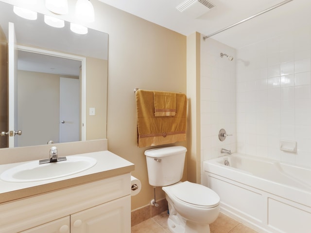 520 SE 5th Ave Unit 2405, Fort Lauderdale, FL 33301 - full bath featuring toilet, shower / tub combination, tile patterned flooring, and visible vents