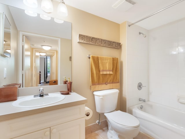 520 SE 5th Ave Unit 2405, Fort Lauderdale, FL 33301 - bathroom featuring toilet, vanity, tub / shower combination, and visible vents