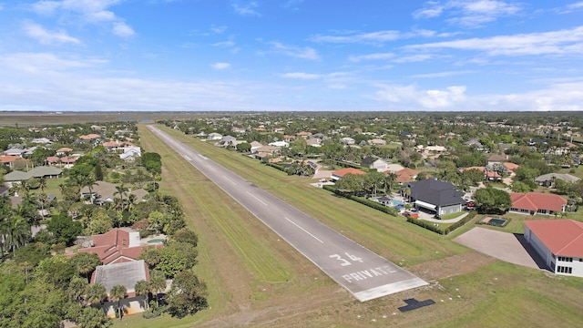 aerial view with a residential view