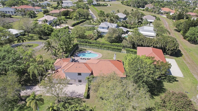 aerial view with a residential view