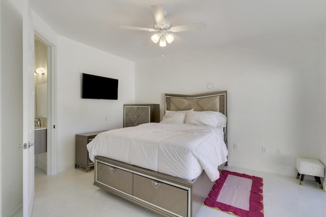 bedroom with ceiling fan