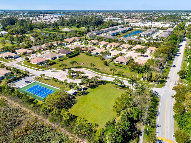 bird's eye view with a residential view