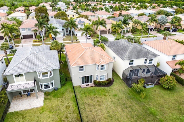 aerial view with a residential view