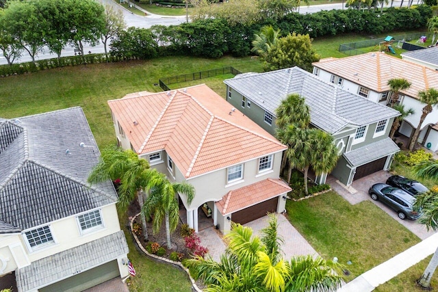 bird's eye view with a residential view