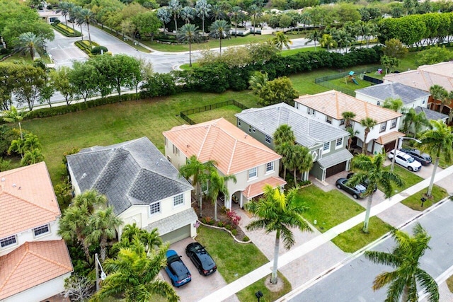 bird's eye view with a residential view