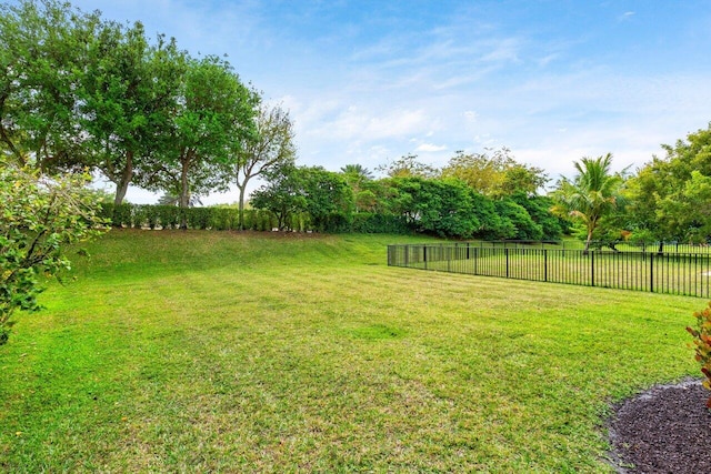 view of yard with fence