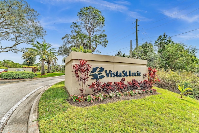 view of community sign