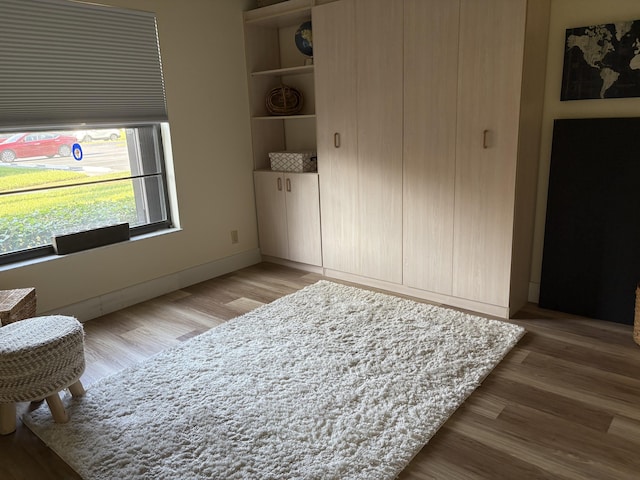 bedroom featuring wood finished floors