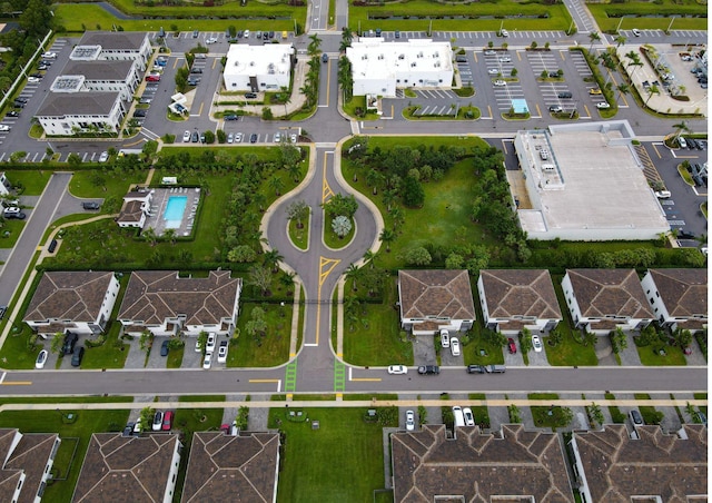 aerial view with a residential view