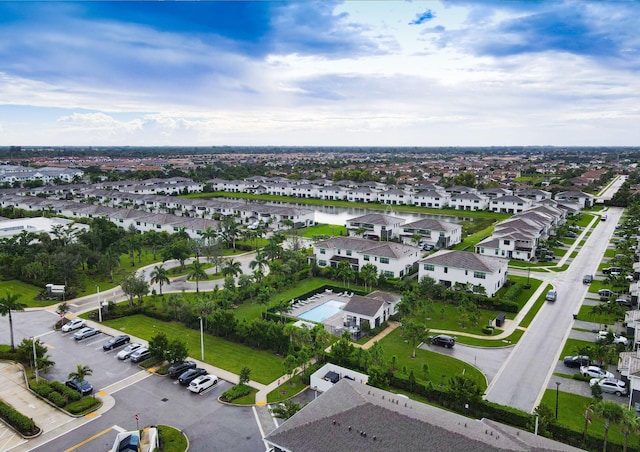 aerial view with a residential view