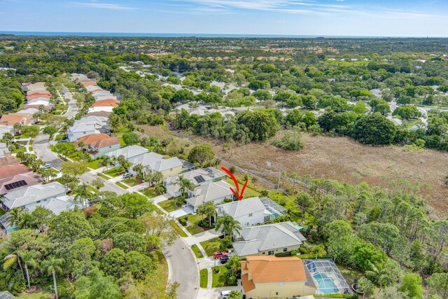 aerial view with a residential view