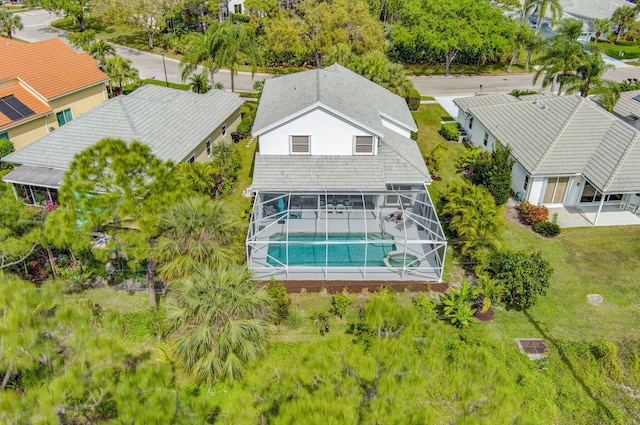 drone / aerial view with a residential view