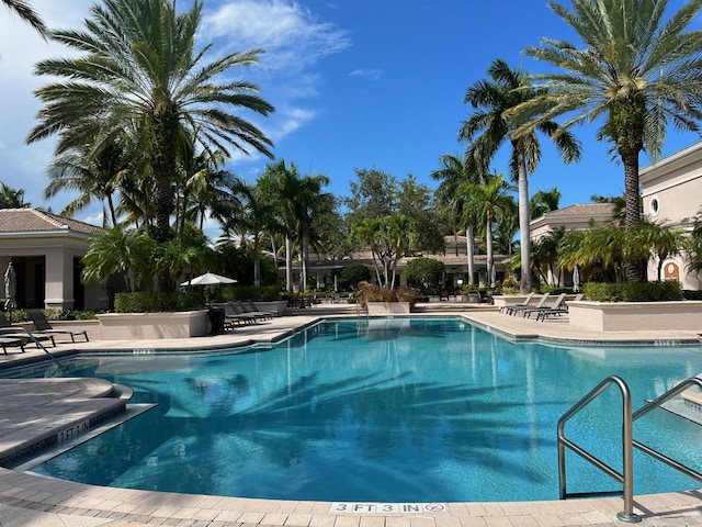 community pool with a patio