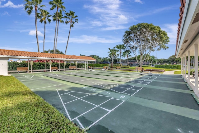 view of community featuring shuffleboard