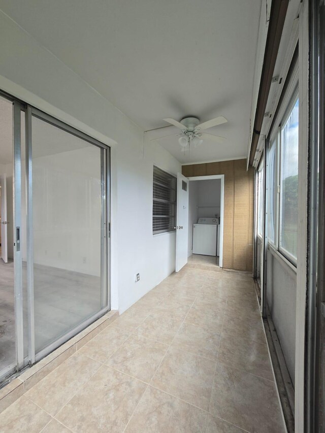 774 Burgundy Q, Delray Beach, FL 33484 - unfurnished sunroom with ceiling fan and visible vents