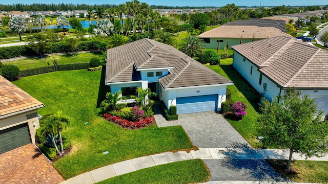 drone / aerial view with a residential view