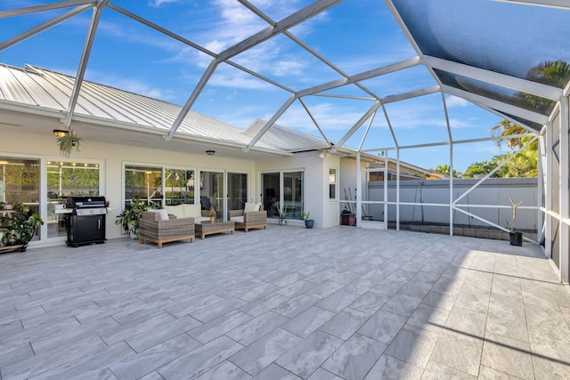 181 Cape Pointe Cir, Jupiter, FL 33477 - view of patio / terrace with an outdoor living space, area for grilling, and glass enclosure