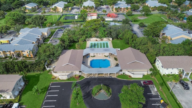 drone / aerial view featuring a residential view