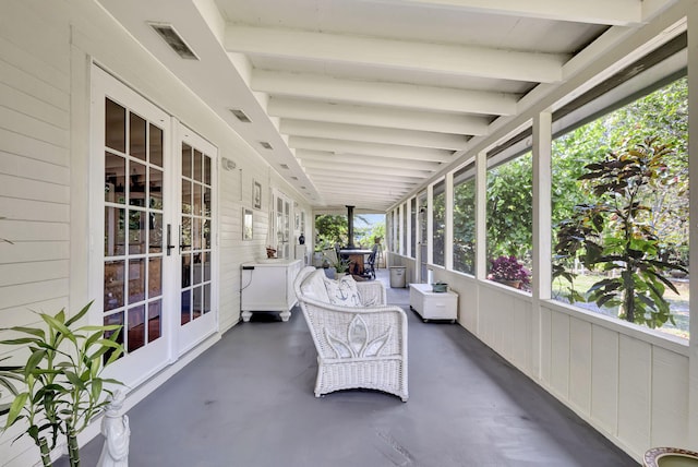 sunroom / solarium with visible vents