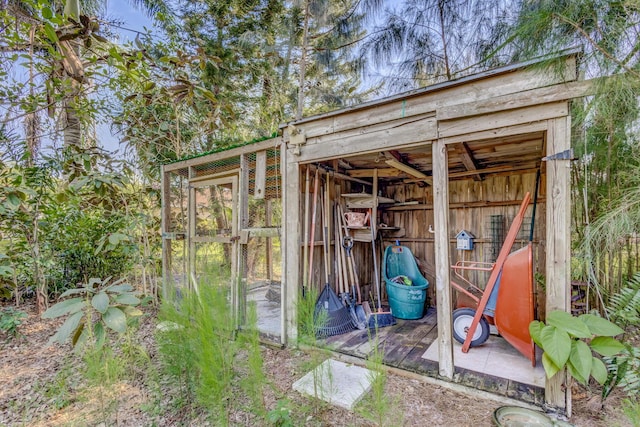 view of shed