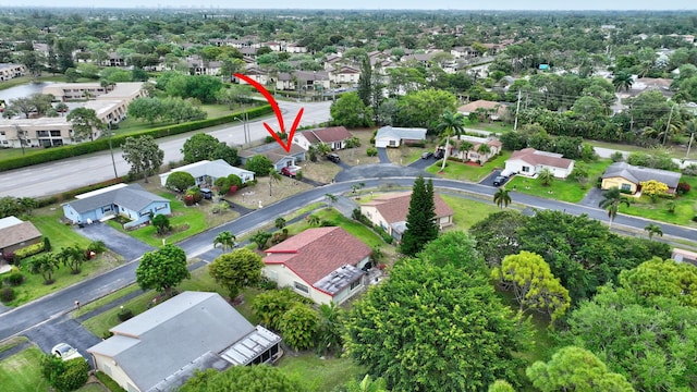 bird's eye view featuring a residential view